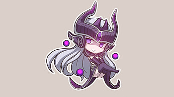 League of Legends, Chibi, Syndra fan art, LOL stats HD wallpaper
