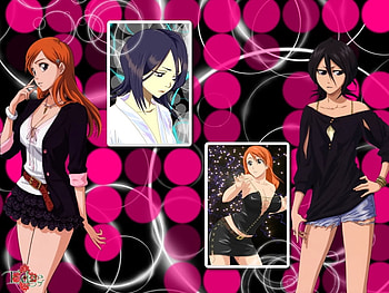 Orihime and Rukia, sexy, girls, anime HD wallpaper