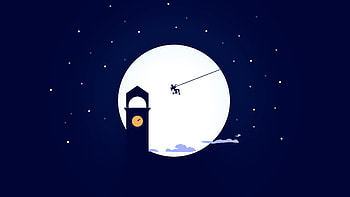 Fortnite, minimal, moon, clock tower HD wallpaper