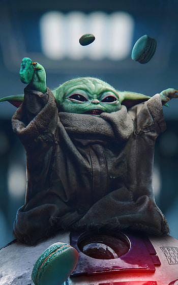 Baby Yoda (Grogu) Using The Force on Macaroons, TV Show, The Mandalorian (TV Show) HD phone wallpaper