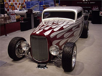 1932 Ford, silver, flames HD wallpaper