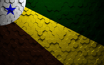 Flag of Parauapebas, honeycomb art, Parauapebas hexagons flag, Parauapebas 3d hexagons art, Parauapebas flag HD wallpaper