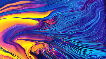 Yellow Blue Oil Paint Stains Abstraction Abstract HD wallpaper
