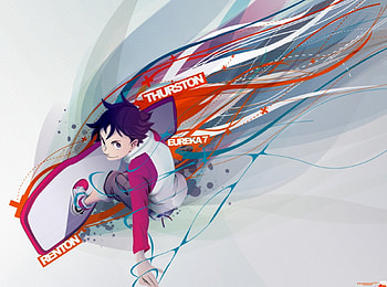 Renton Thurston, wind surver, anime, mecha, eureka seven HD wallpaper