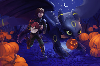 Hiccup And Toothless Artwork, how-to-train-your-dragon, movies, animated-movies, artist, digital-art, deviantart, night-fury HD wallpaper