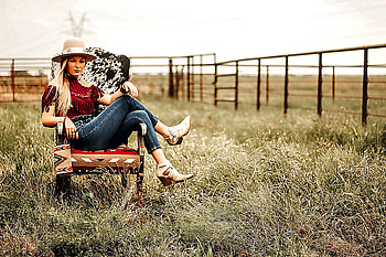 Killin' Time, cowgirls, ranch, blondes, field, corral, boots, hat HD wallpaper