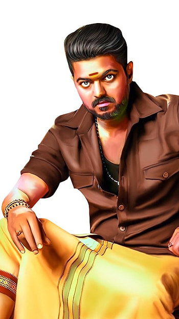 Beast Vijay, Painting, Sketch HD phone wallpaper
