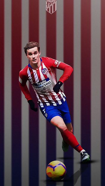 Antoine Griezmann, Atletico Madrid, Football player, Sports team emblem HD phone wallpaper