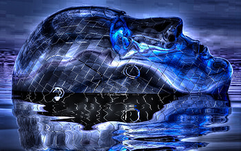 Big Blue Wet Head , HIGH DEFINITION, abstract, , 3D, HEAD, BLUE HD wallpaper
