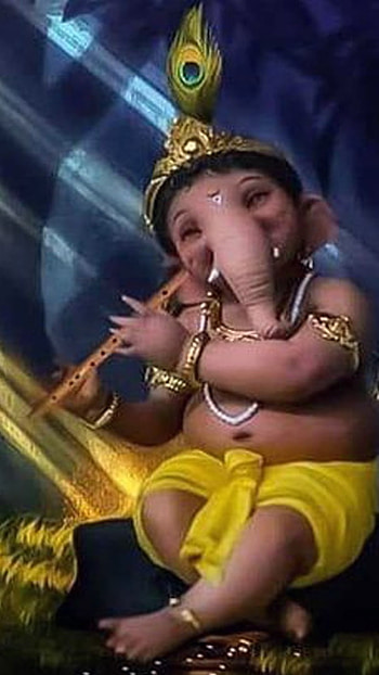 Bal Ganesh, Bansuri HD phone wallpaper