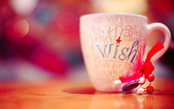 Wish, cute, words, cup HD wallpaper