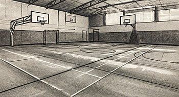 Breathtaking Basketball Court - Ultra, Basketball court, drawing HD wallpaper
