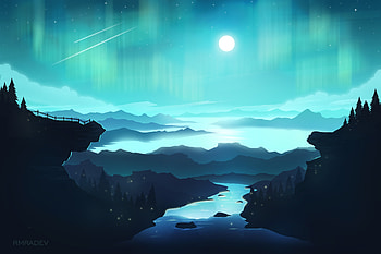 Cool Morning Tranquility , minimalism, minimalist, artist, artwork, digital-art, deviantart HD wallpaper