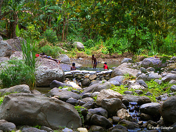 Swimming hole, other, nature, people, mountains HD wallpaper