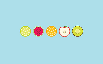 Fruits, Apple, Kiwi, Lime, Circles, Minimalism, Watermelon HD wallpaper