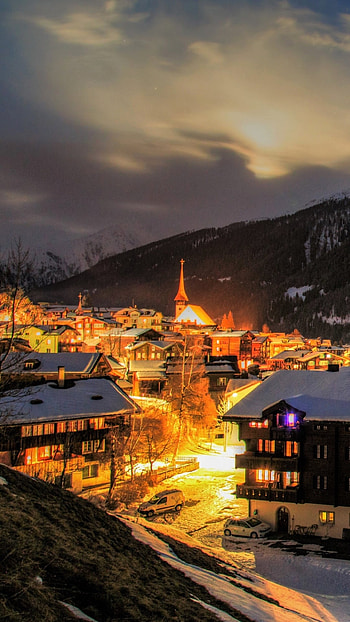 Man-made village, Architectural marvel, Urban planning, Modern lifestyle HD phone wallpaper