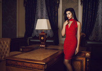 Irina Dreyt Red Dress , irina-dreyt, girls, model, red-dress HD wallpaper