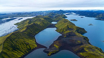 Iceland Magic, sky, rocks, ponds, coast, clouds HD wallpaper