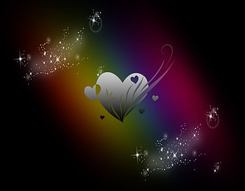 Rainbow Love, couples, moments, life, love, hearts, happiness, stars, memories HD wallpaper