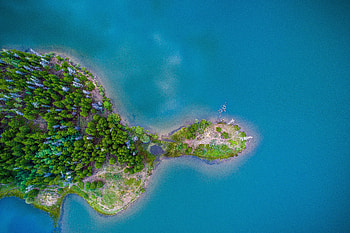 Island, aerial view, nature, sea HD wallpaper