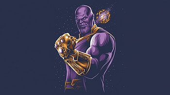 Thanos with infinity gauntlet, super villain, minimalism HD wallpaper