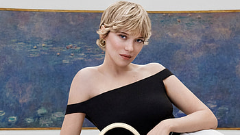 Girl Model Lea Seydoux With Short Hair Is Wearing Black Dress Girls HD wallpaper