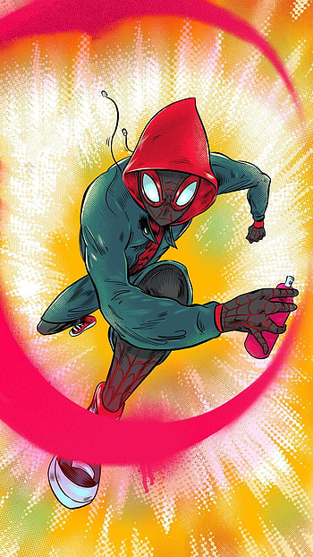 spider man in verse, art, fictional character, spray, spider man HD phone wallpaper