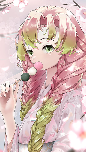 Mitsuri Kanroji — Demon Slayer Cherry-Blossom , Mitsuri Kanroji, Anime, Demon Slayer: Kimetsu no Yaiba HD phone wallpaper