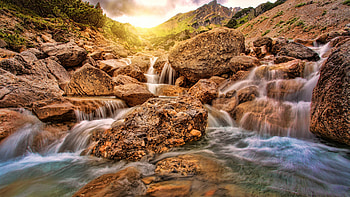 Lower Glen Alpine, Waterfalls HD wallpaper