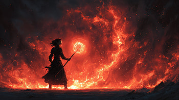 Fantasy Fire Mage: Master of Magical Flames, fantasy, magic, fire spell, mage, fire HD wallpaper