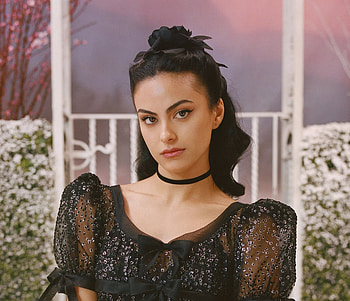 Camila Mendes, black dress, 2022 HD wallpaper