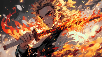 Demon Slayer, Demon Slayer: Kimetsu no Yaiba, Kyojuro Rengoku HD wallpaper