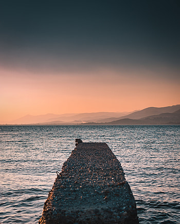 Nature, Water, Sea, Shore, Bank, Hills, Plate, Breakwater, Slab HD phone wallpaper
