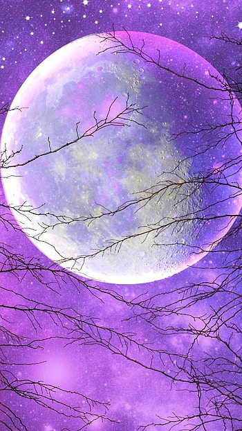 Moon, Purple Moonlight HD phone wallpaper