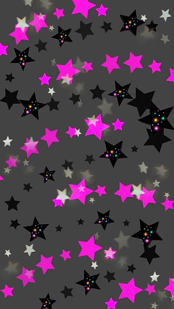 Star Streams, pink, black, stars HD phone wallpaper