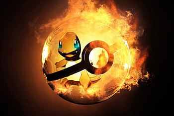 Fire Ball, plain, black, glow, cute, flame, dark, kawaii, simple, anime, ball, pokeball, charmander, fire, blaze, pokemon HD wallpaper