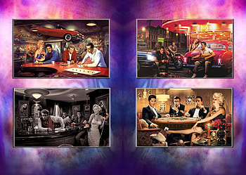 Four of a Kind, marilyn monroe, films, music, elvis presley, movies, james dean, acting, humphrey bogart HD wallpaper