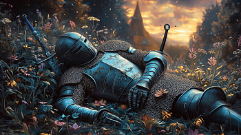 Fantasy Adventure: Fallen Knight in Armor, knight, fantasy adventure, armor, death HD wallpaper