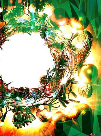 Christmas wreath polygonal, Abstract geometrical background, Creative design, Festive HD phone wallpaper