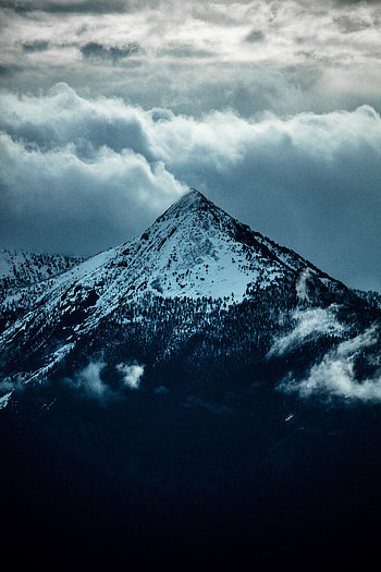 Nature, Trees, Clouds, Snow, Mountain, Vertex, Top, Slope HD phone wallpaper