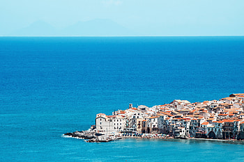 Cefalu, Sea houses, Sky , Italy HD wallpaper