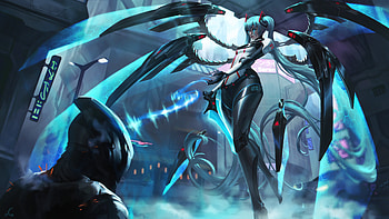 Kayle X Miku Hatsune League Of Legends, hatsune-miku, vocaloid, anime, anime-girl, artist, artwork, digital-art, games, league-of-legends, artstation HD wallpaper