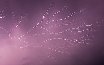 Lightning, night, sky, pink, nature HD wallpaper