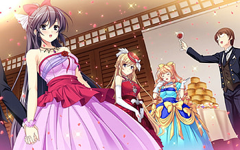 Ball Party, glow, cute, long hair, firend, dress, nice, team, party, lady, petals, group, maiden, sparks, male, female, handsome, sexy, beuty, sweet, toast, gorgeous, hot, girl, beautiful, anime girl, elegant, boy, anime, pretty, gown, lovely, guy HD wallpaper