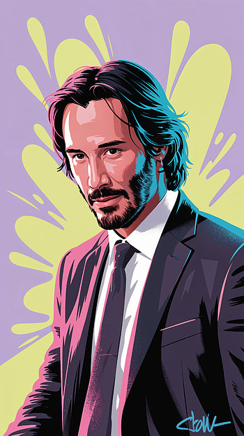 Keanu Reeves Bold Art: Iconic Spotlight, portrait, colorful HD phone wallpaper
