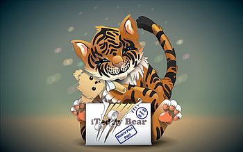 Gift, vodorez, tiger, teddybear, artem HD wallpaper