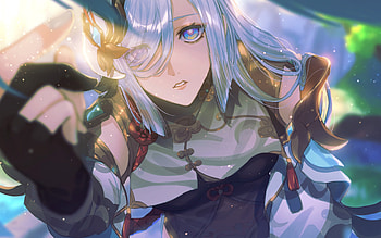 Shenhe, battle, Genshin Impact, Immortal Crane, protagonist, manga, Shenhe Genshin Impact, warrior HD wallpaper