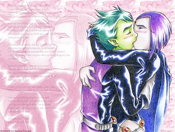 Kiss Me , kiss me, raven, teen titans, beastboy HD wallpaper
