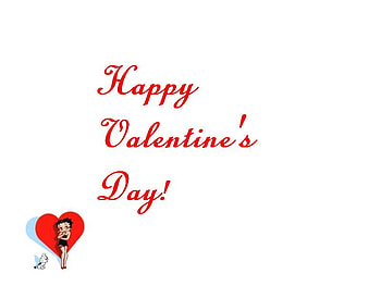Valentine Betty 2, dog, valentine, white, betty boop, red HD wallpaper