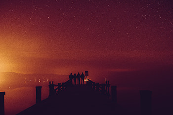 People Standing Silhouette , people, silhouette, graphy HD wallpaper